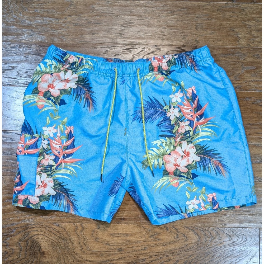 Tommy Bahama‎ Mens Relax Swim Shorts Size XLarge Blue Tropical Floral